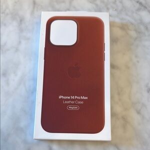 Apple Brown Leather iPhone 14 Pro Max Case with Full Coverage Protection